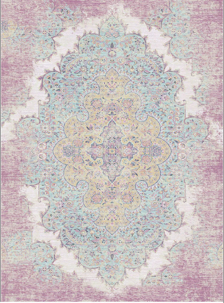 Tapis Wilton - Badem (rose/multicolore)