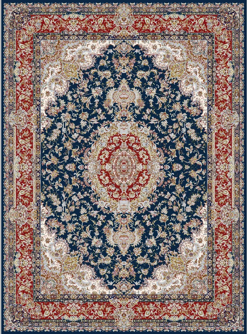 Tapis Wilton - Vakifli (bleu/multicolore)