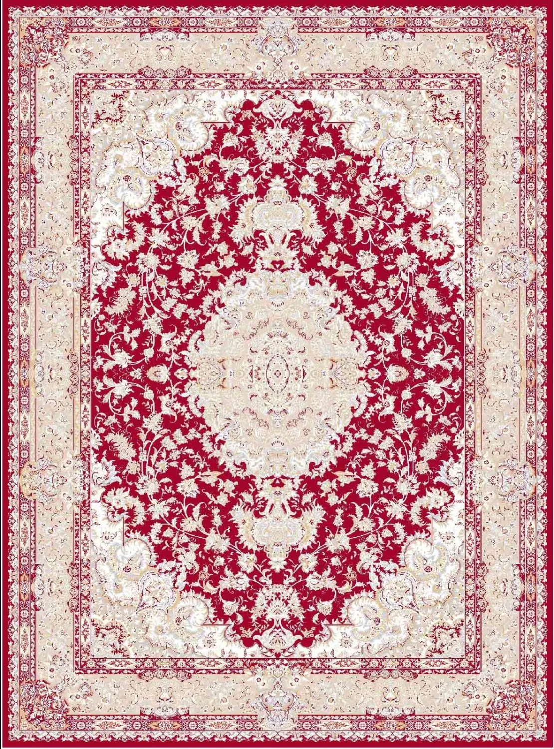 Tapis Wilton - Vakifli (rouge/multicolore)