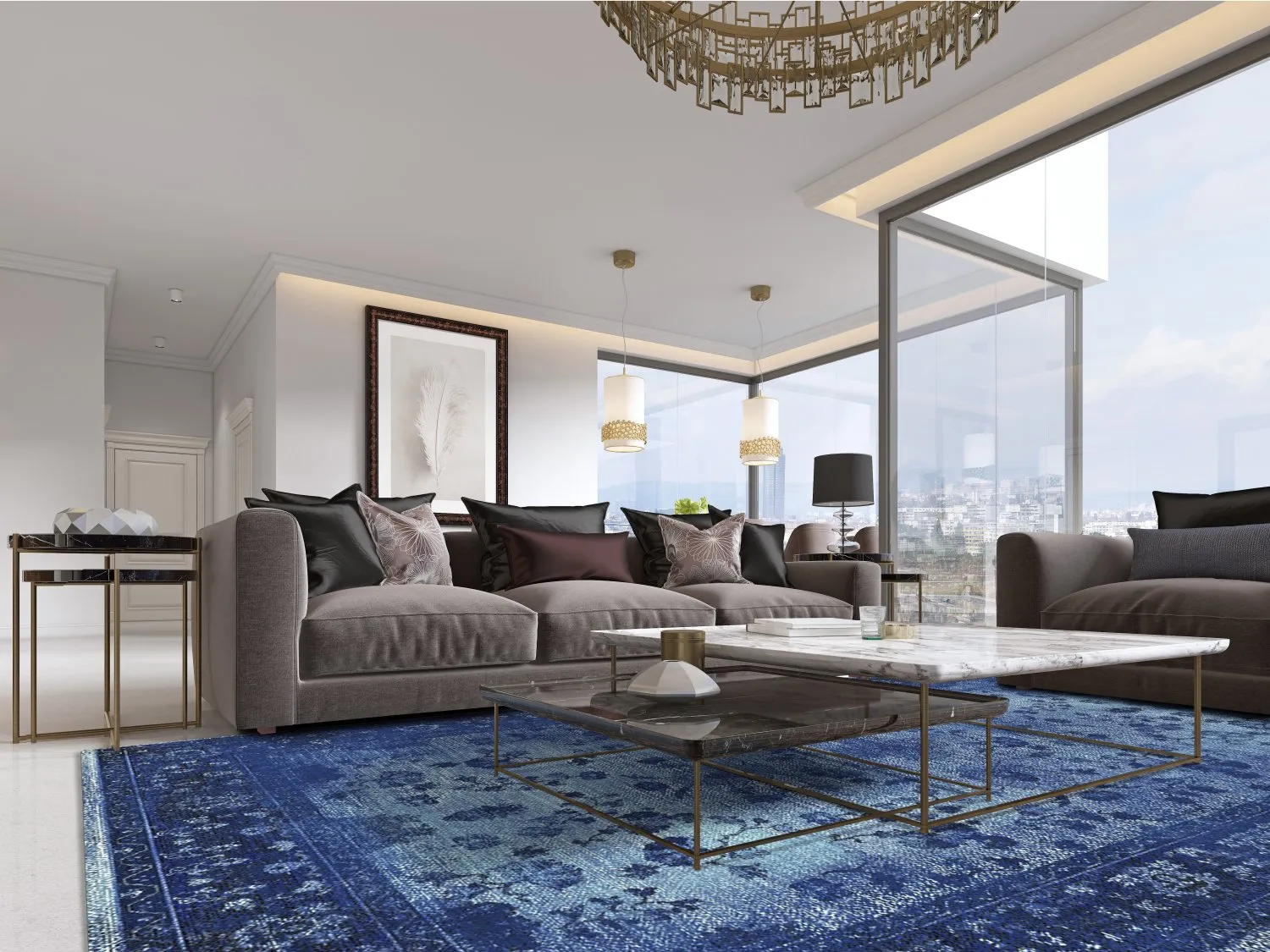 Tapis Wilton - Gombalia (bleu)