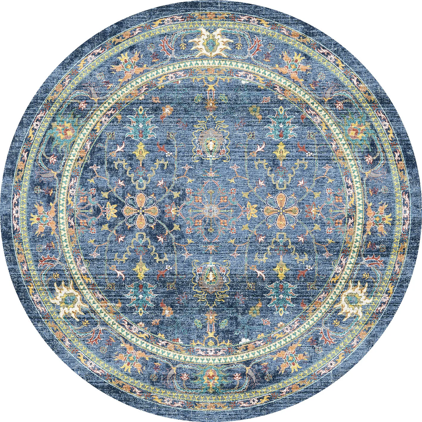 Tapis rond - Livley (bleu foncé)