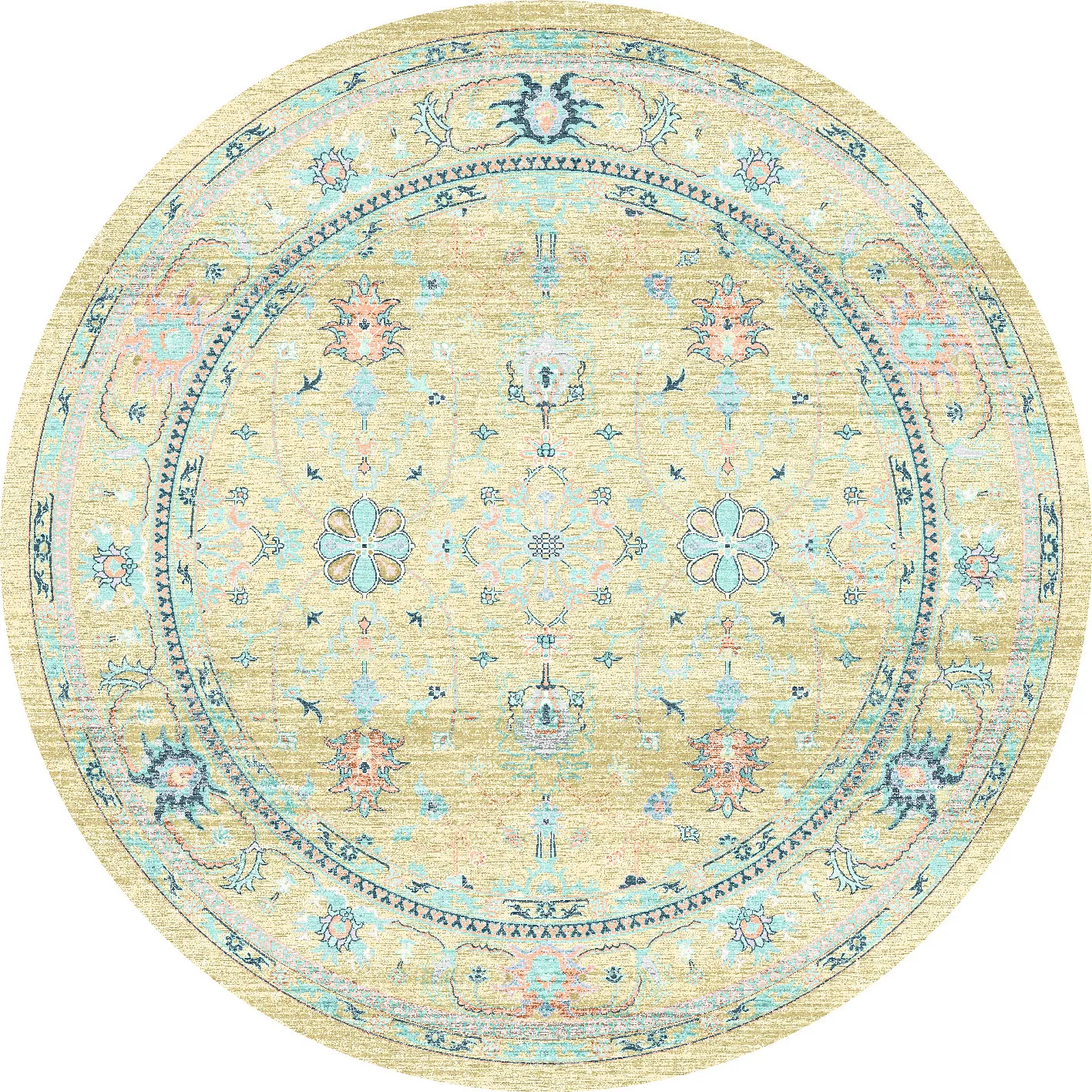 Tapis rond - Livley (jaune)