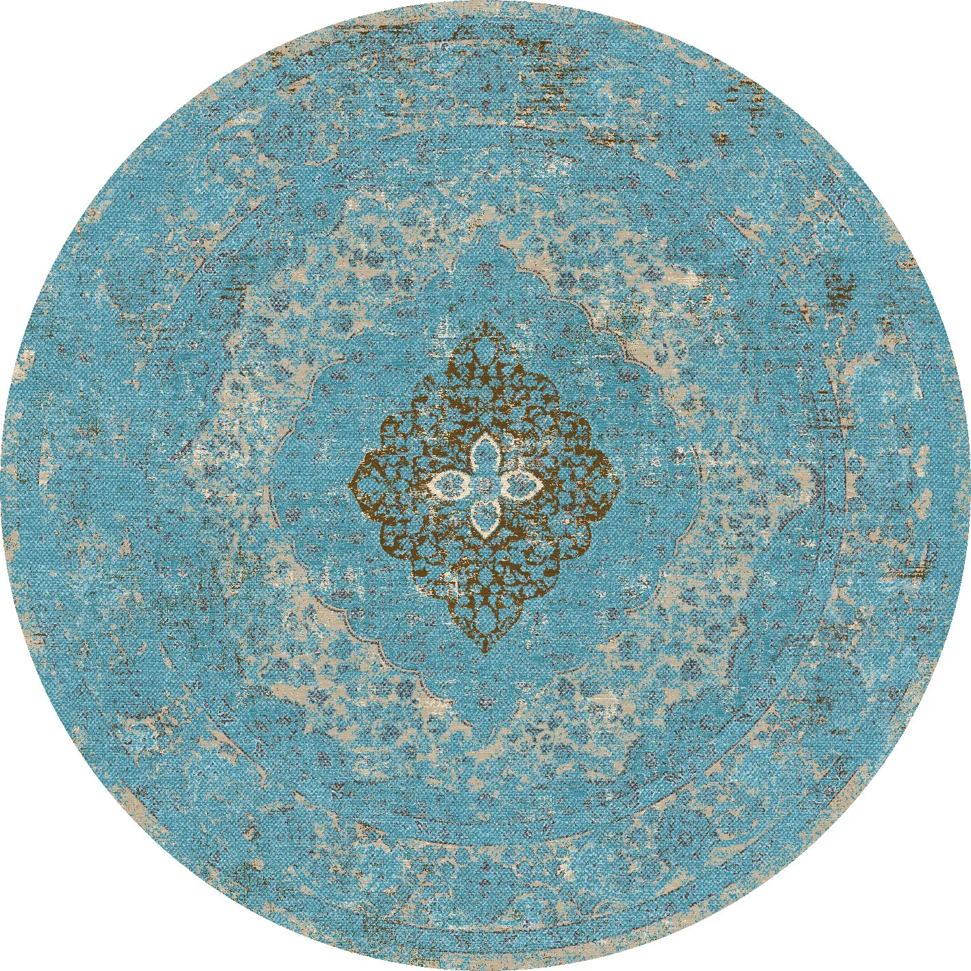 Tapis rond - Lainey (bleu)