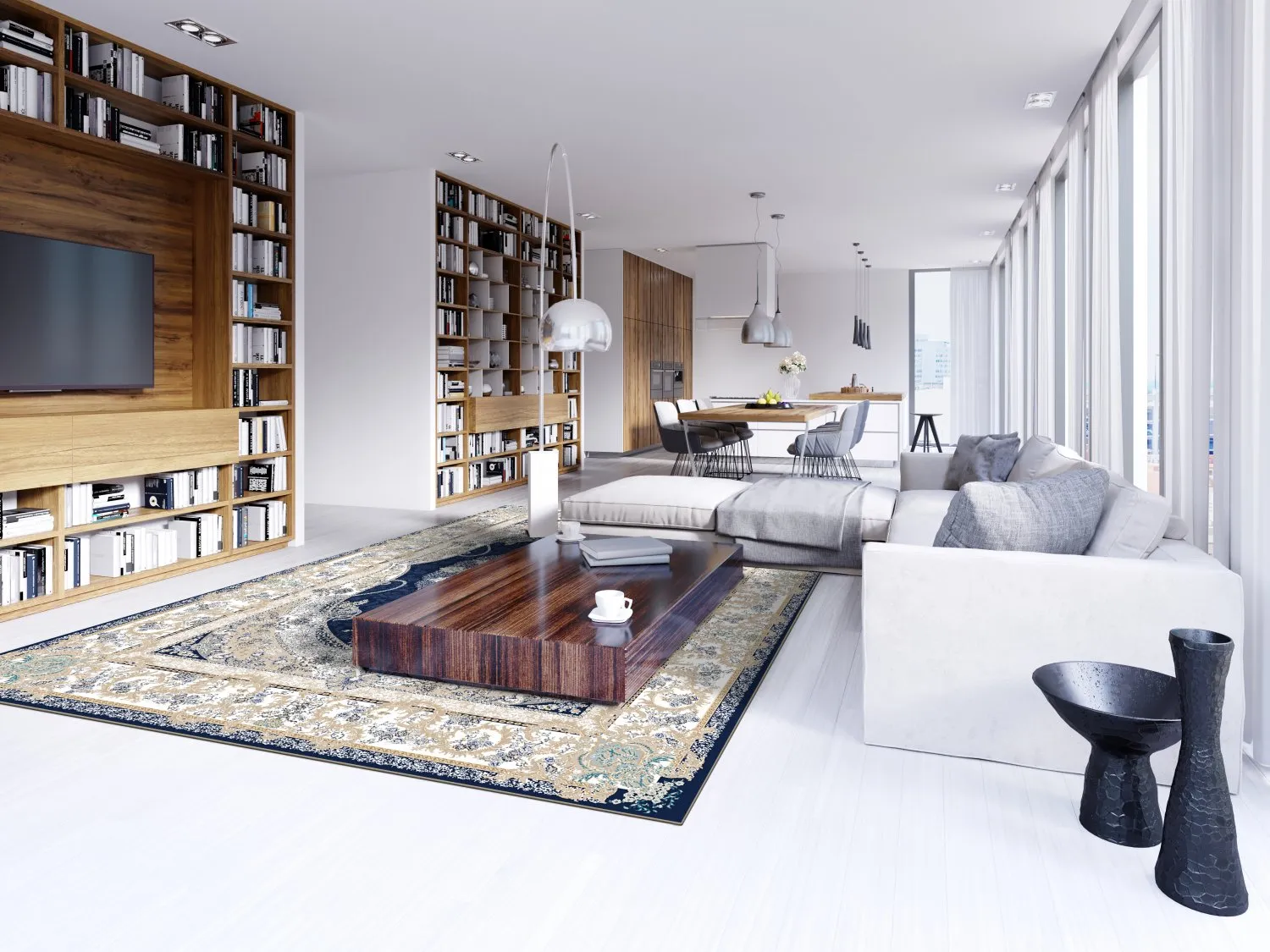 Tapis Wilton - Asara (bleu)