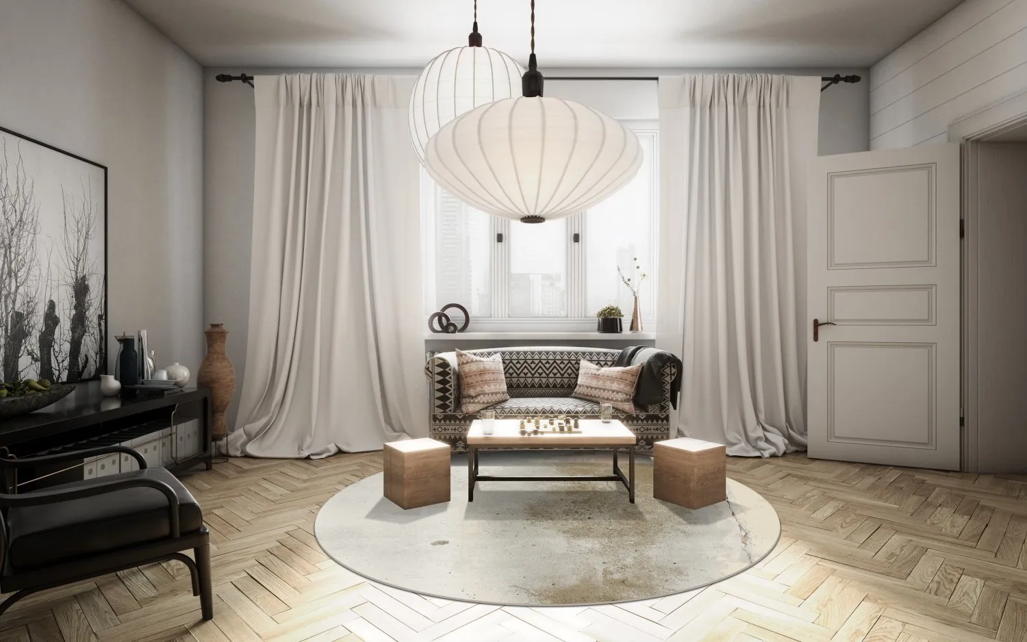 Tapis rond - Aurelia (beige)