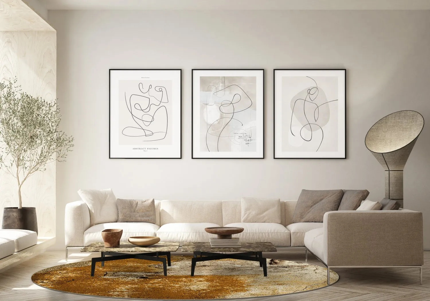 Tapis rond - Olivera (marron)