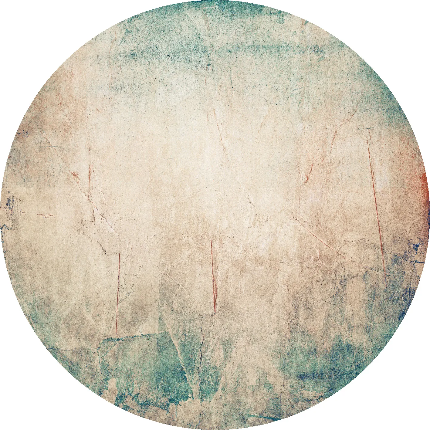 Tapis rond - Giave (beige/bleu)