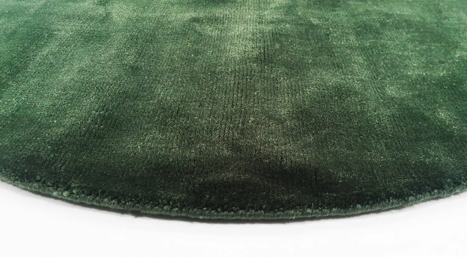Tapis rond - PET recyclé avec aspect viscose (vert)