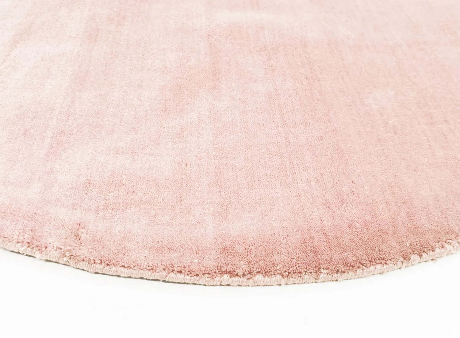 Tapis rond - PET recyclé avec aspect viscose (rose)