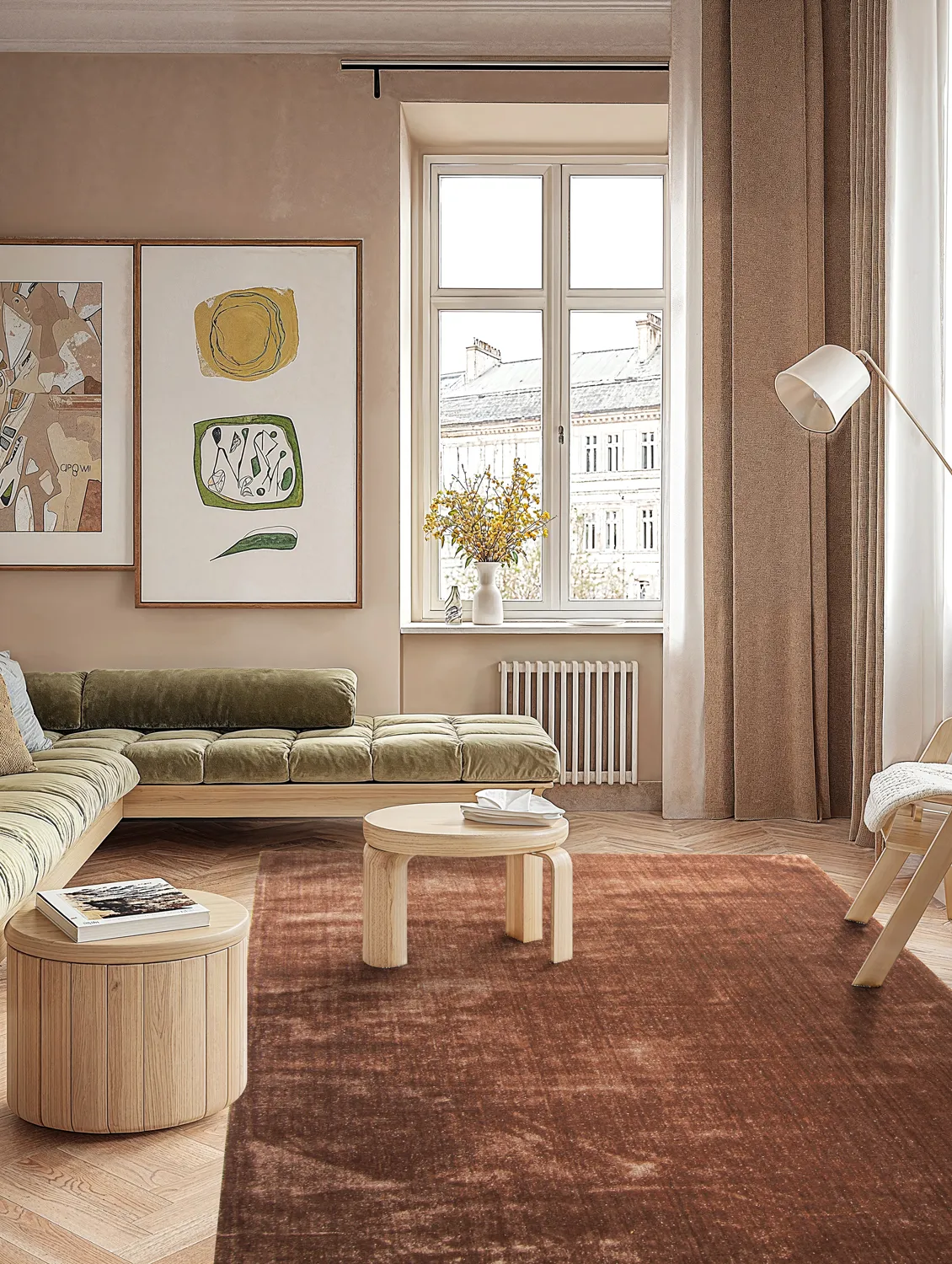 PET recyclé avec aspect viscose (marron)