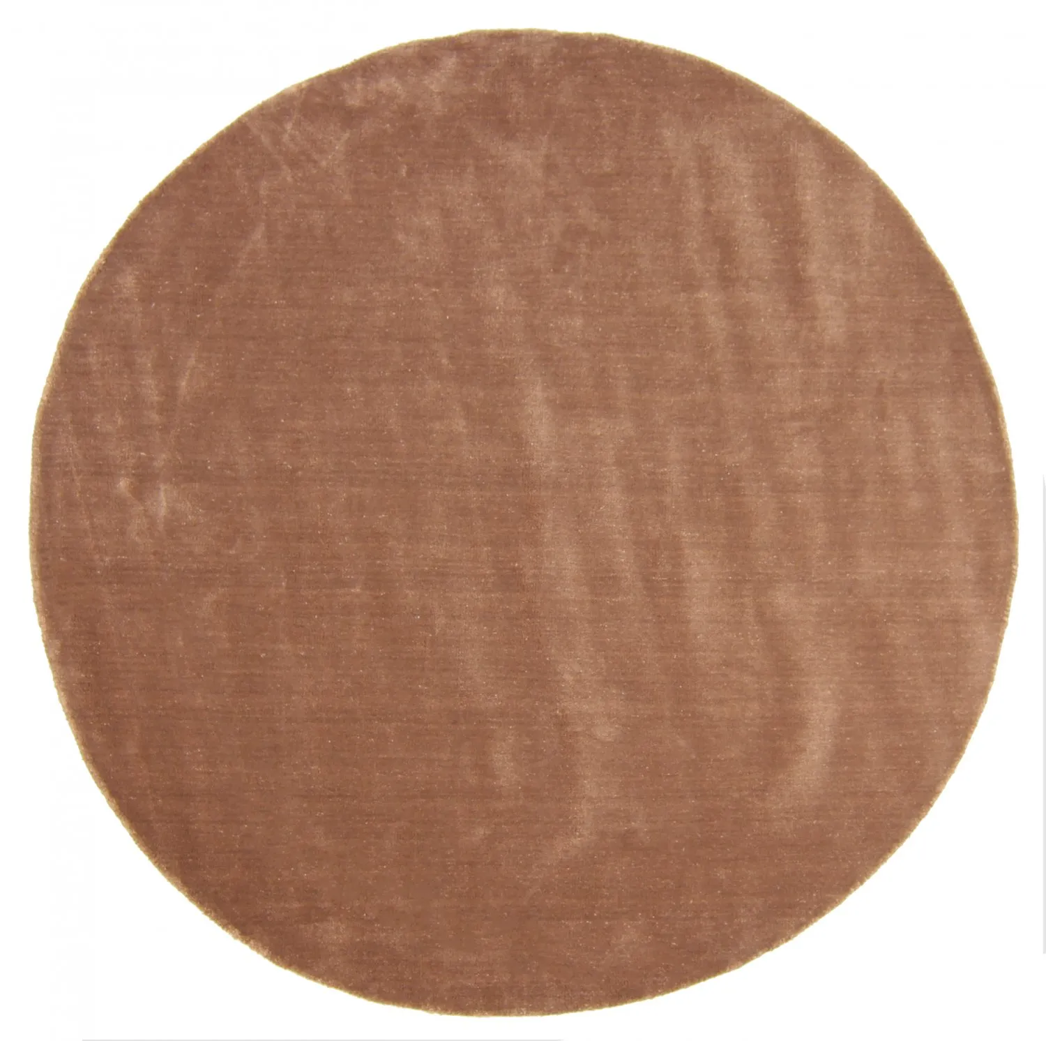 Tapis rond - PET recyclé avec aspect viscose (marron)