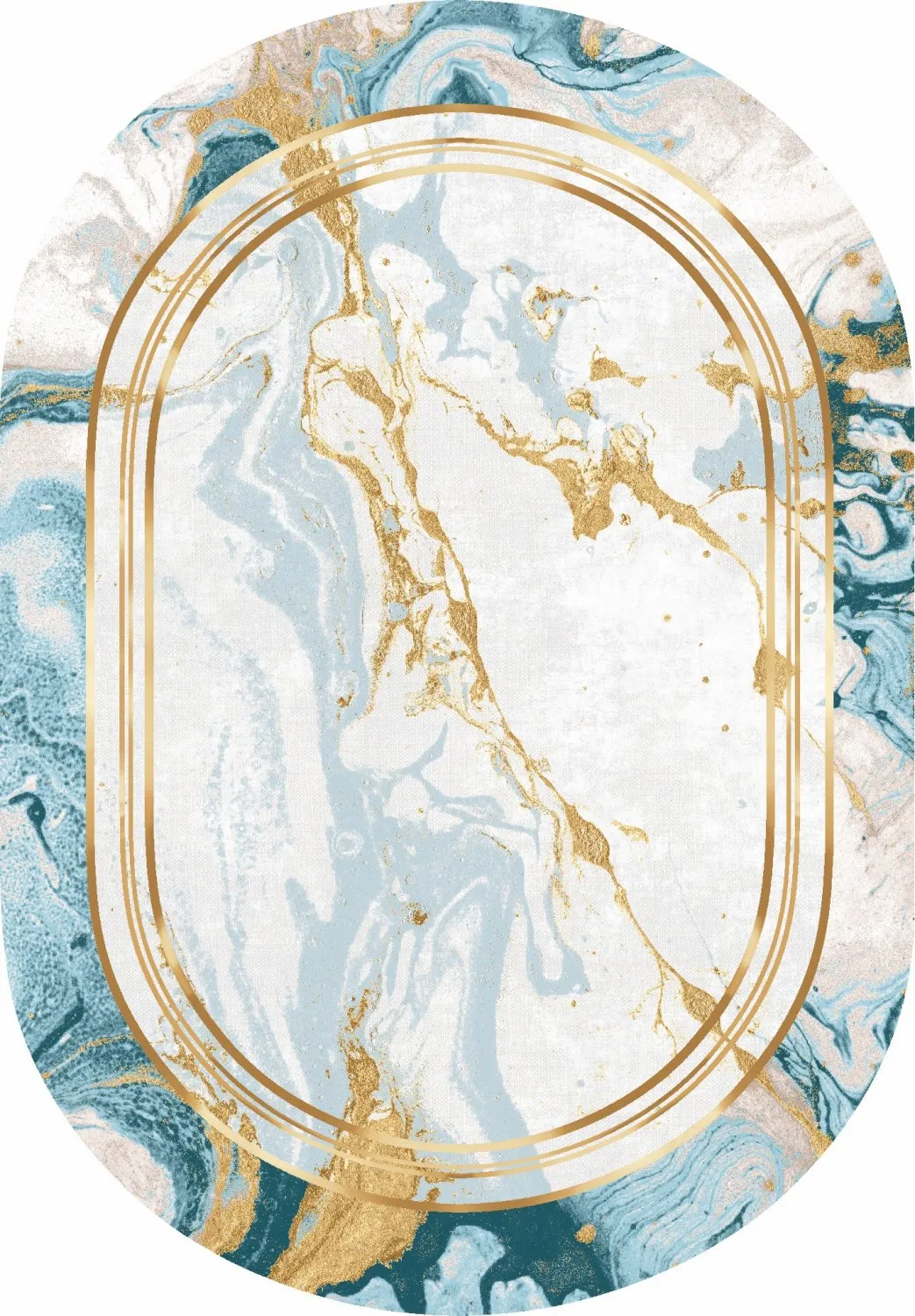 Tapis ovale - Emery (bleu)