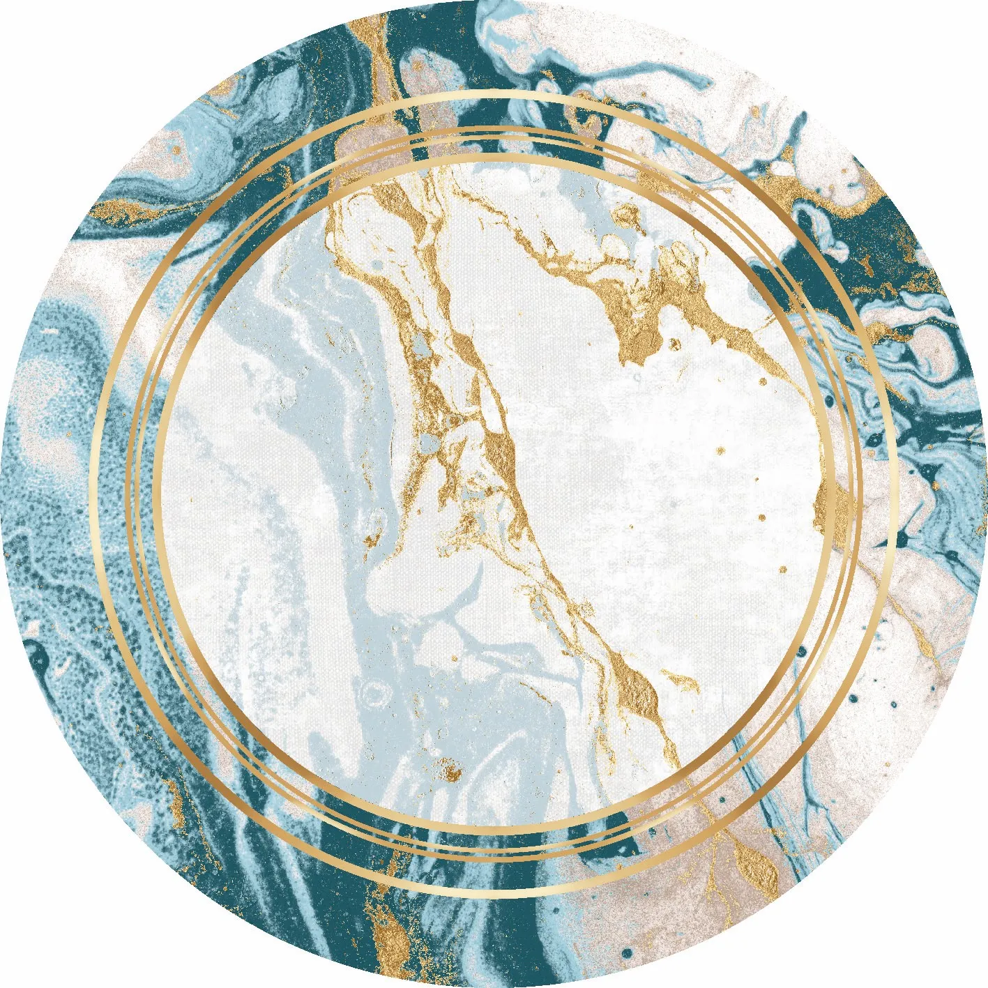 Tapis rond - Emery (bleu)