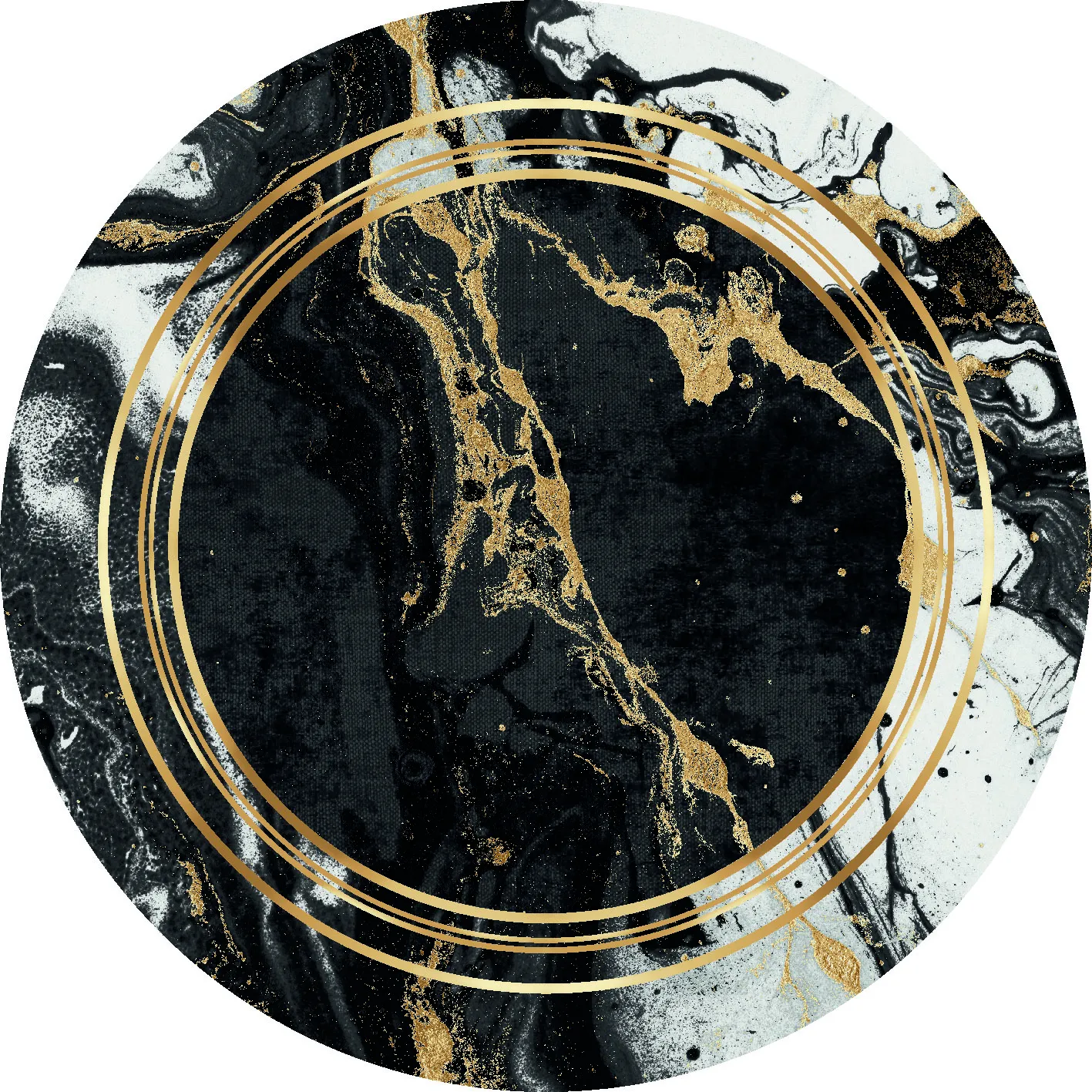 Tapis rond - Emery (noir)