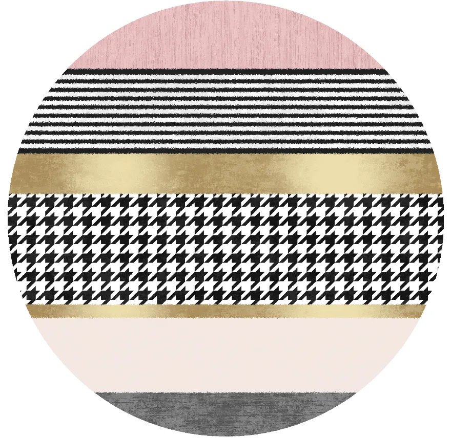 Tapis rond - Esme (rose/multicolore)
