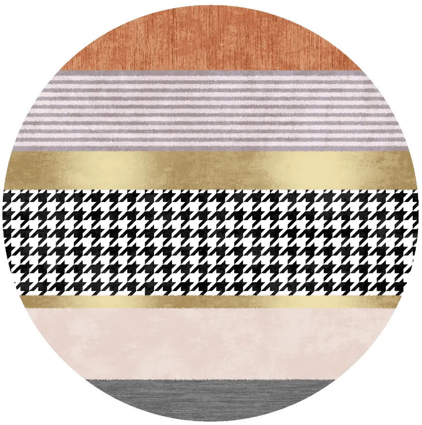 Tapis rond - Esme (orange/multicolore)