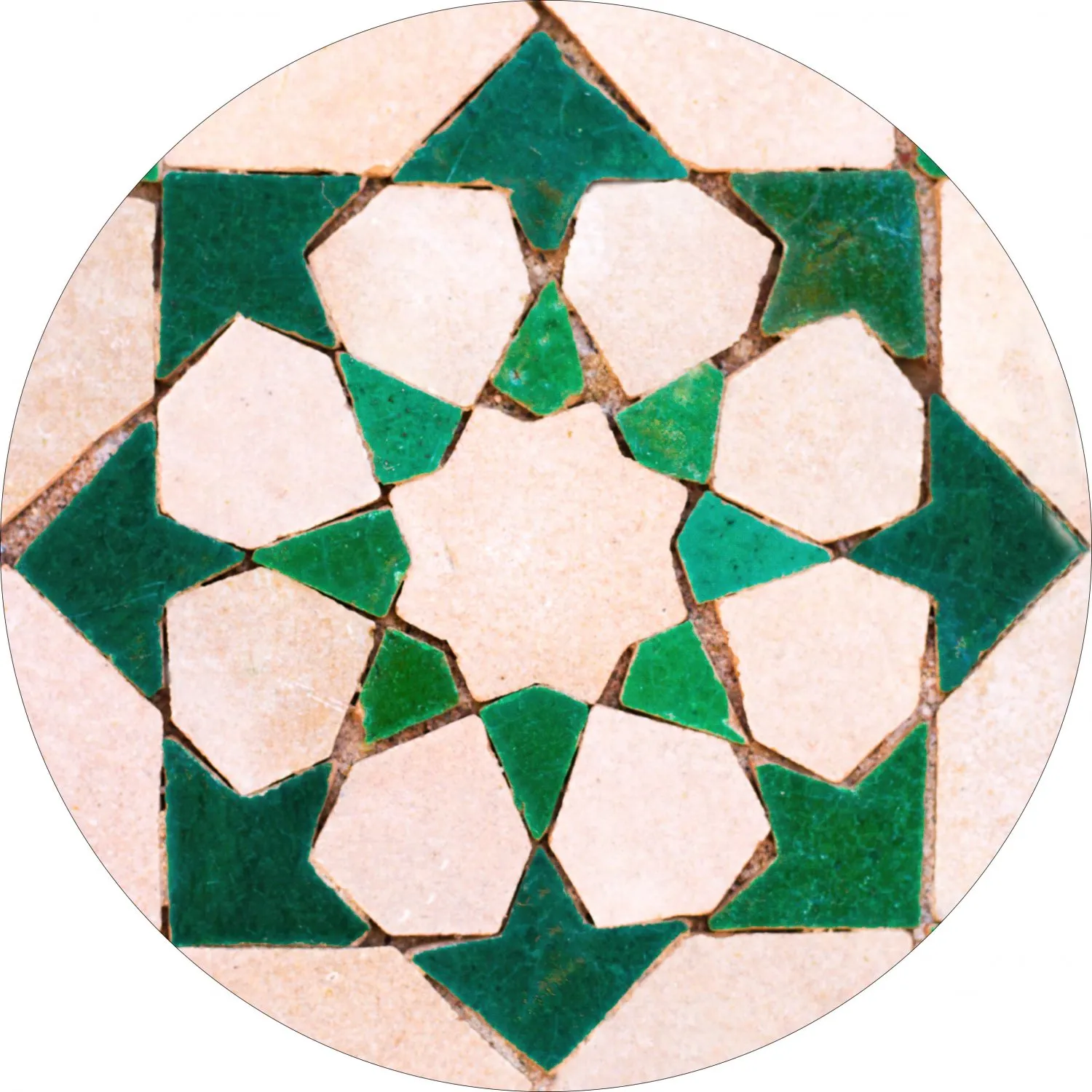Tapis rond - Chia (vert/beige)
