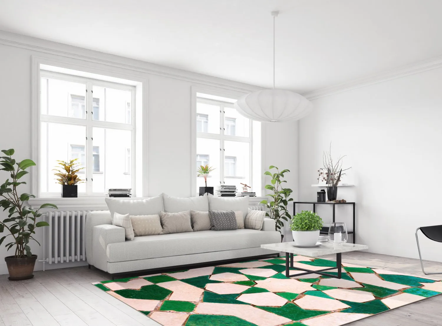 Tapis Wilton - Chia (vert/beige)