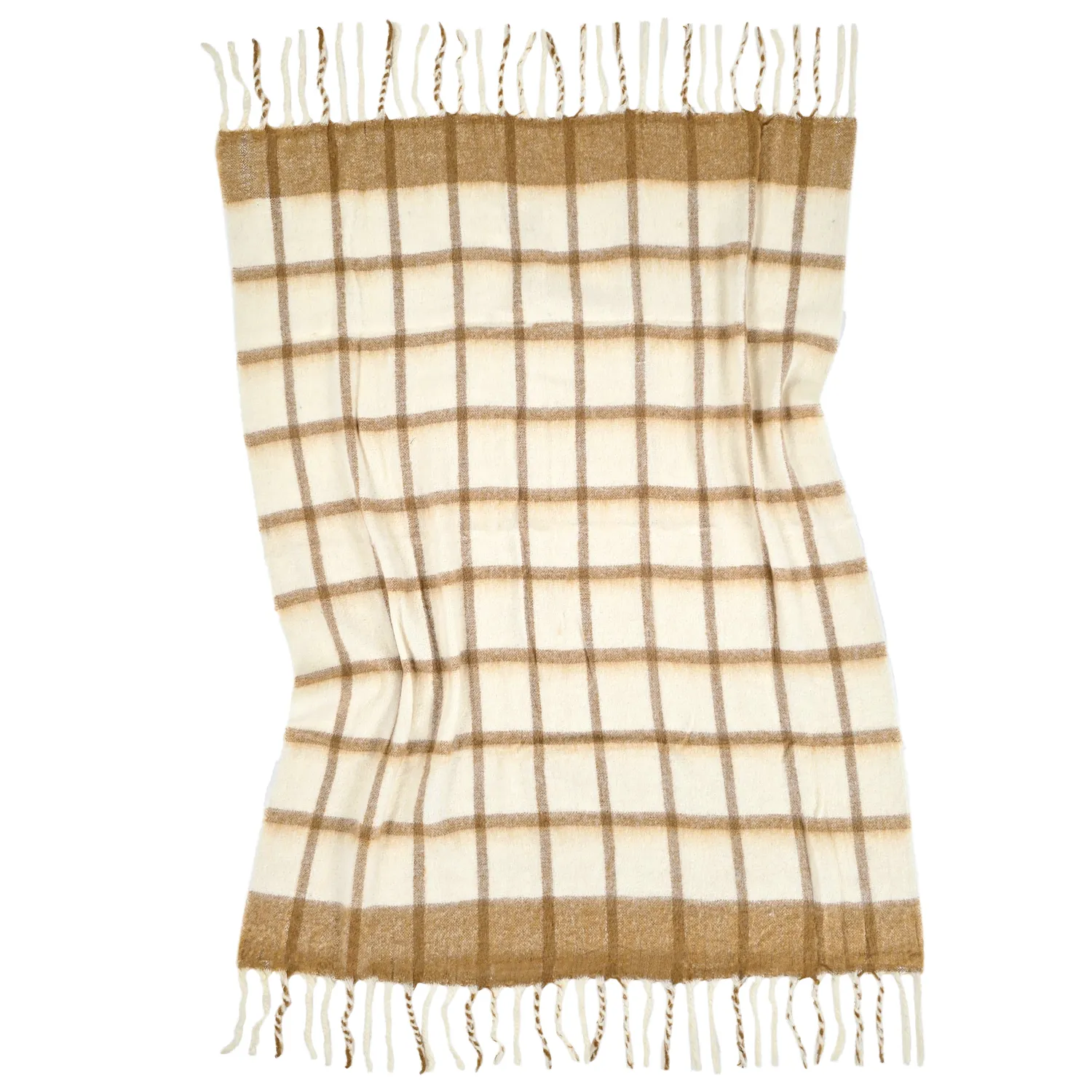 Plaid en mélange de laine - Rachel (jaune)