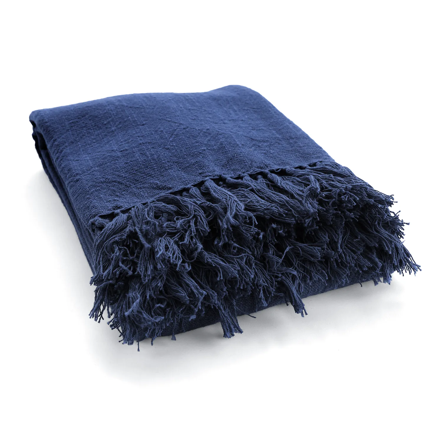 Couvertures - Veya cotton throw (bleu marine)