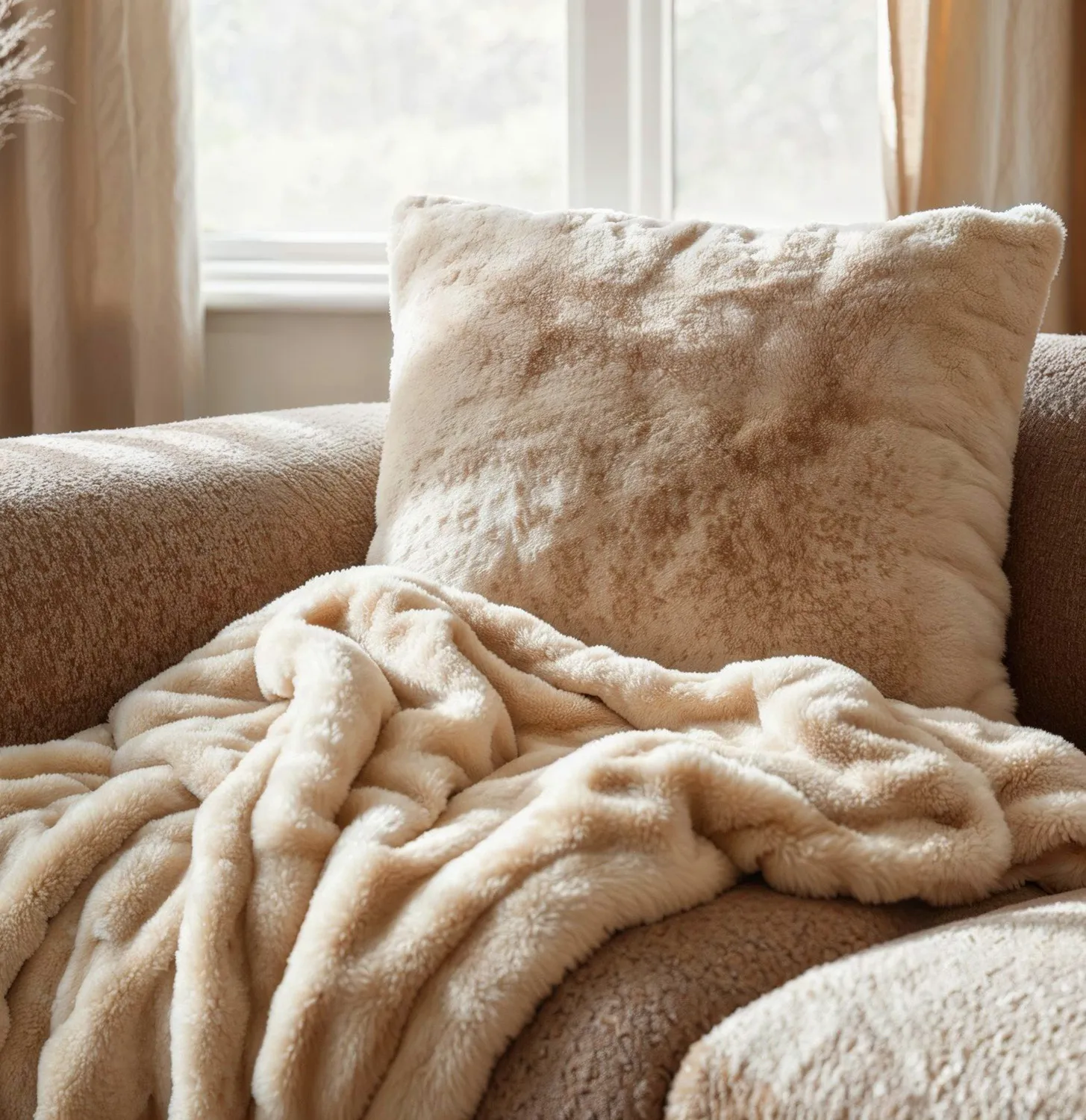 Plaids - Aranga Bubble Throw (beige)