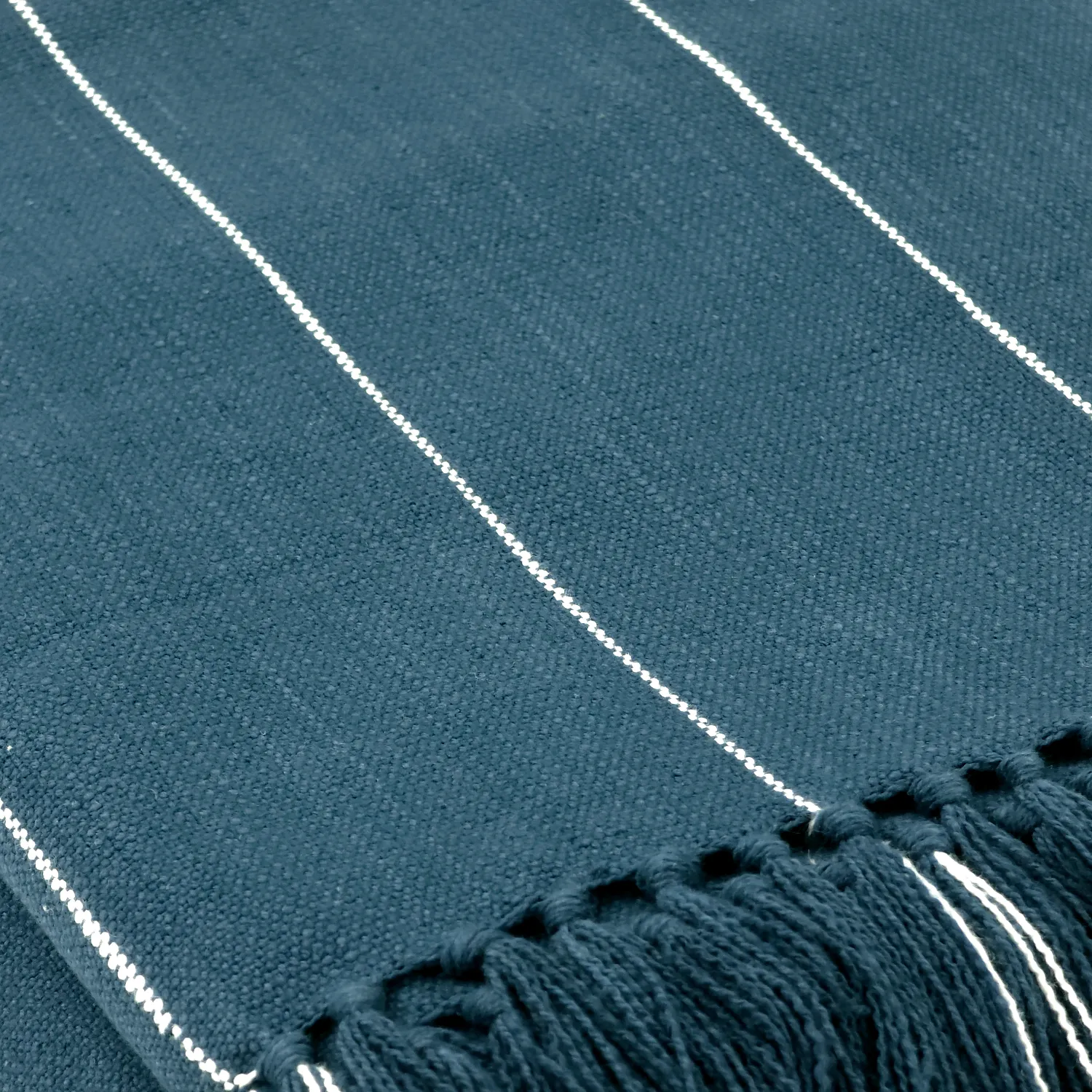 Plaids - Plaid en coton - Martina Stripe (bleu/blanc)