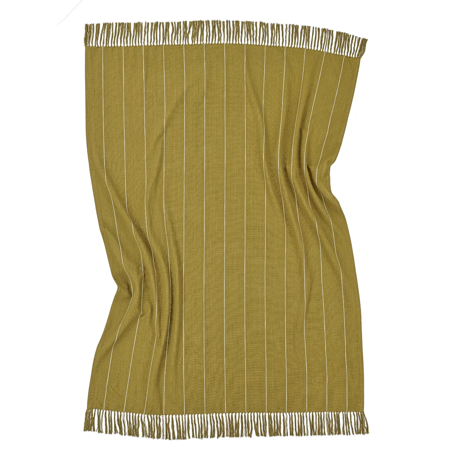 Plaids - Plaid en coton - Martina Stripe (vert/blanc)