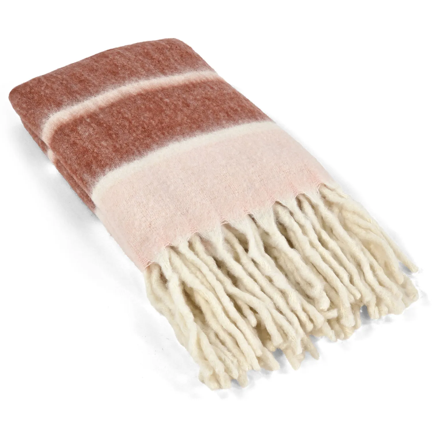 Plaid en mélange de laine - Charlotte (rose)