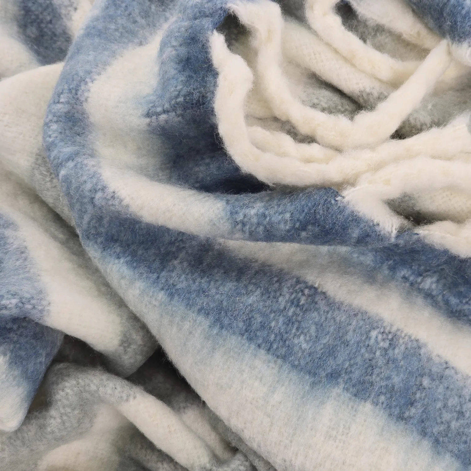 Plaid en mélange de laine - Monica (bleu)