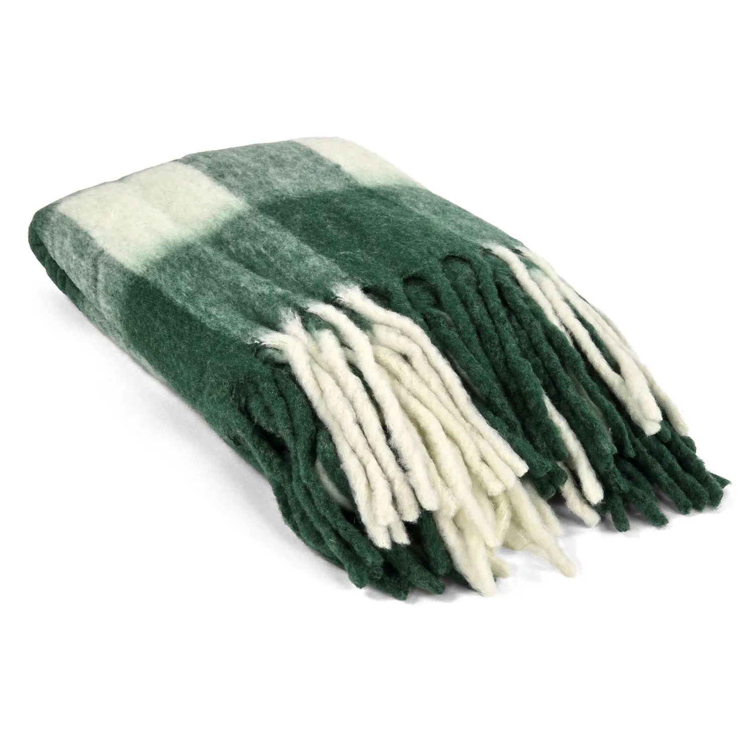 Plaid en mélange de laine - Phoebe (vert)