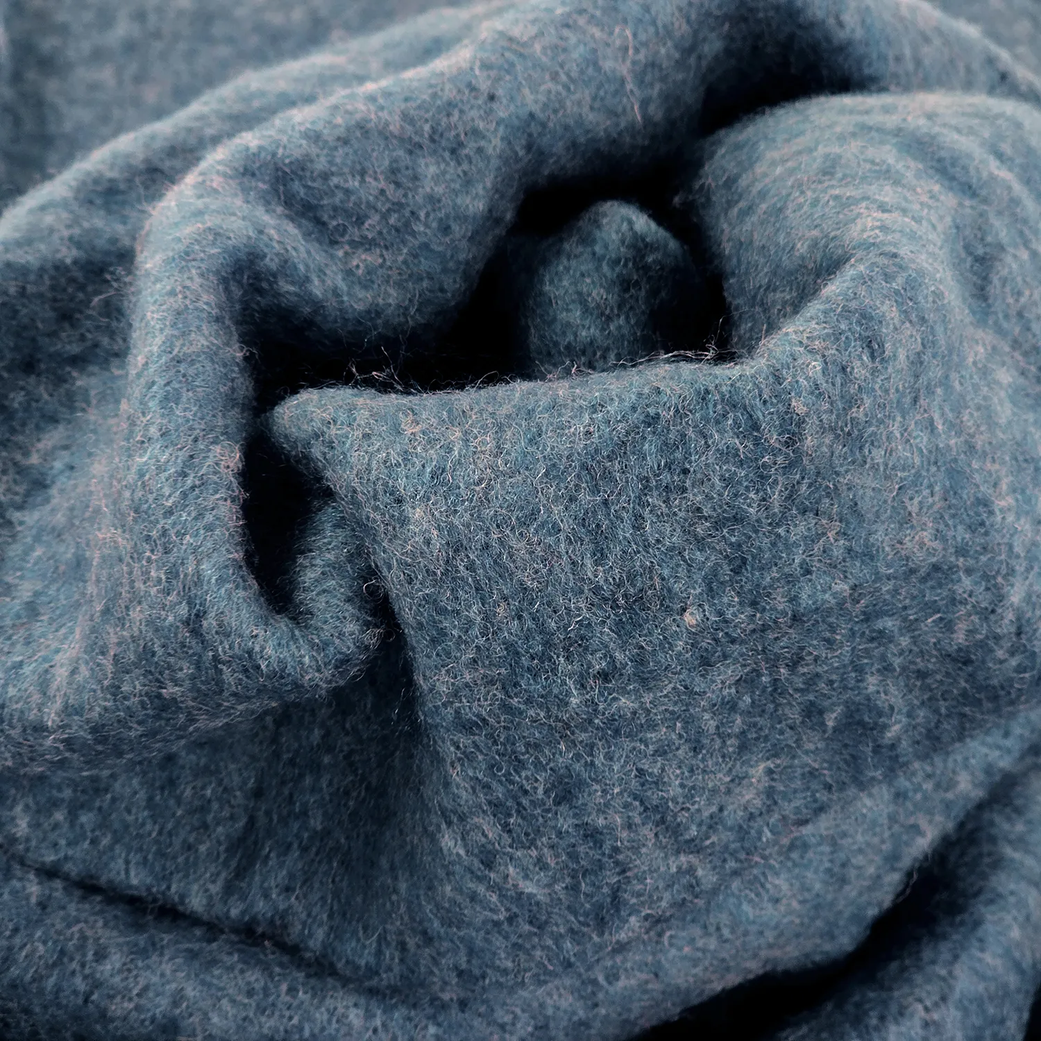 Plaid en mélange de laine - Samantha (bleu)