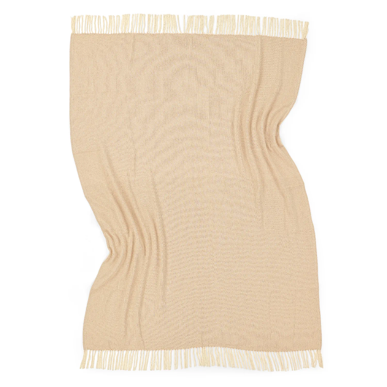 Plaids - Plaid en coton - Denisa Fishbone (beige/blanc)
