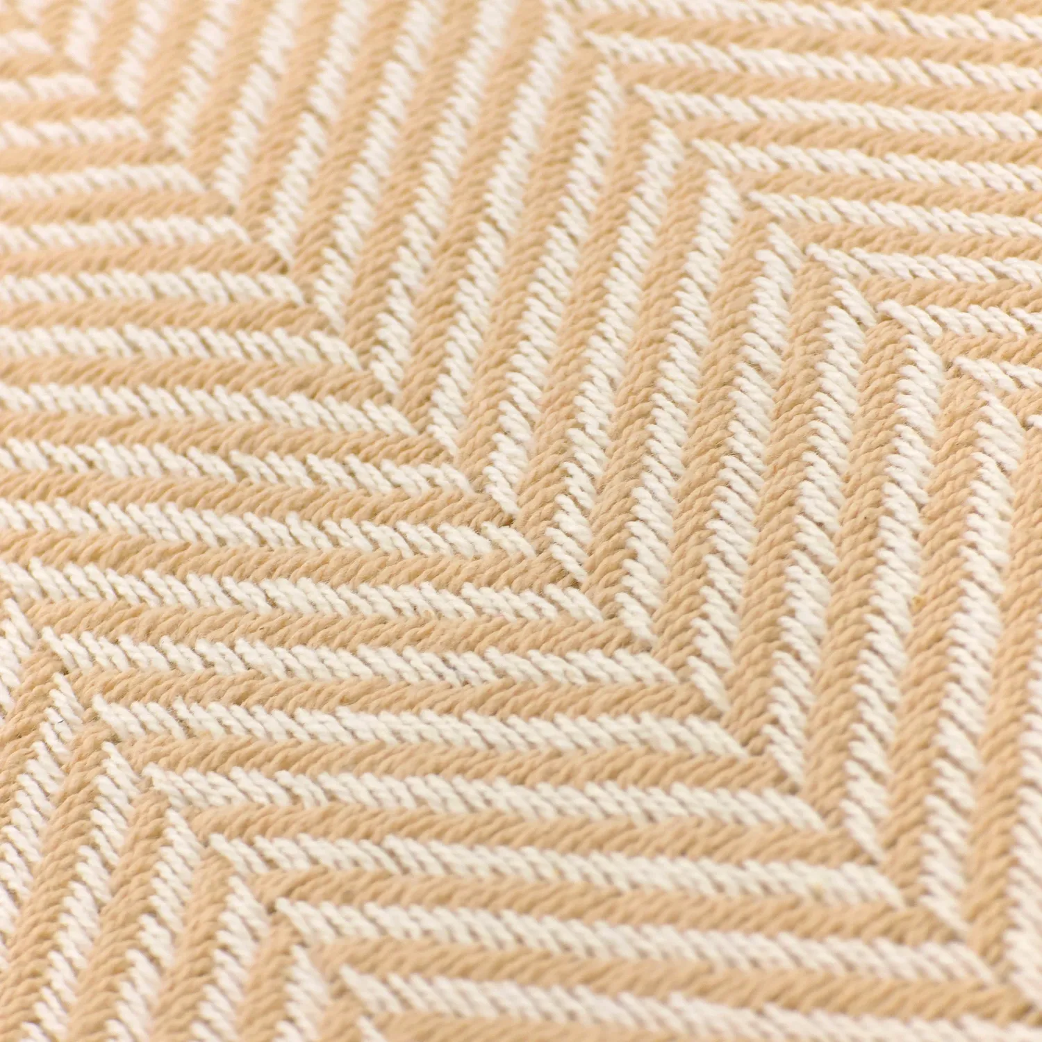 Plaids - Plaid en coton - Denisa Fishbone (beige/blanc)