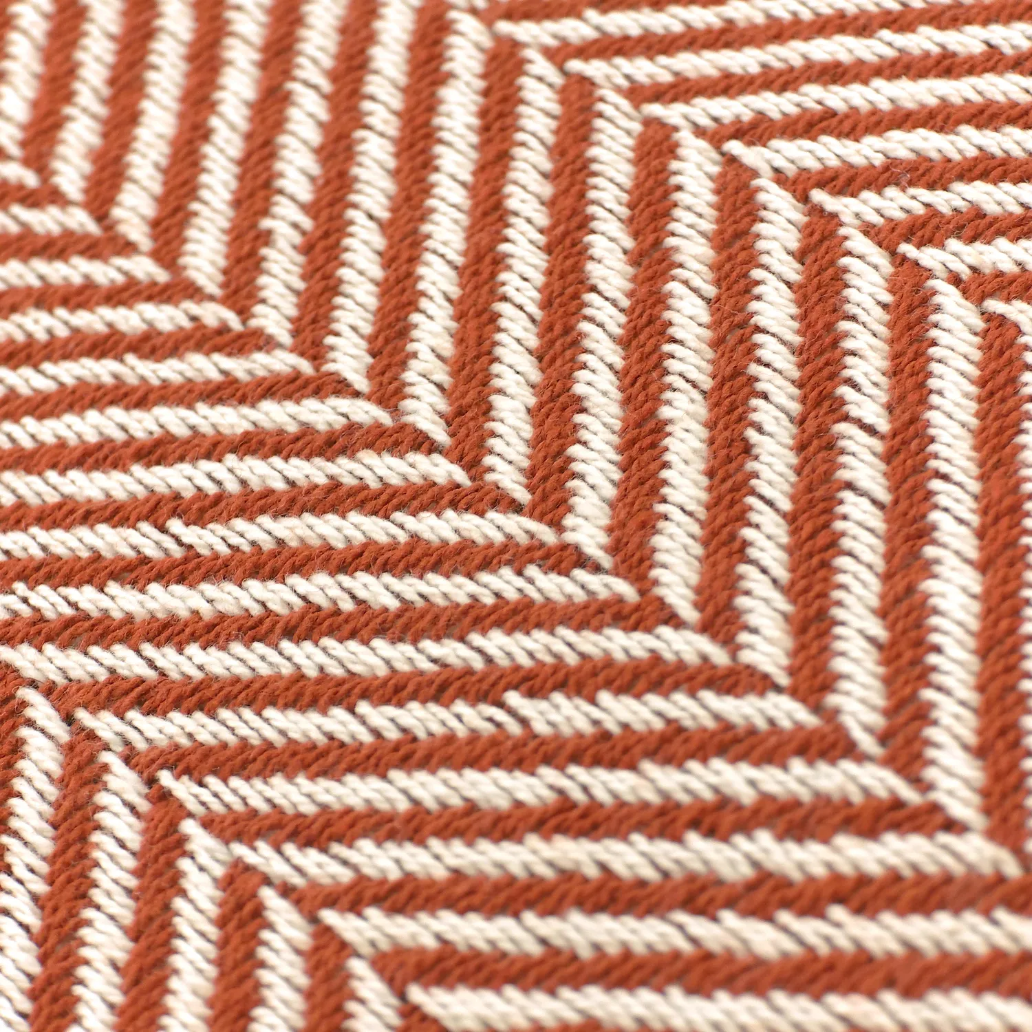 Plaids - Plaid en coton - Denisa Fishbone (marron/blanc)