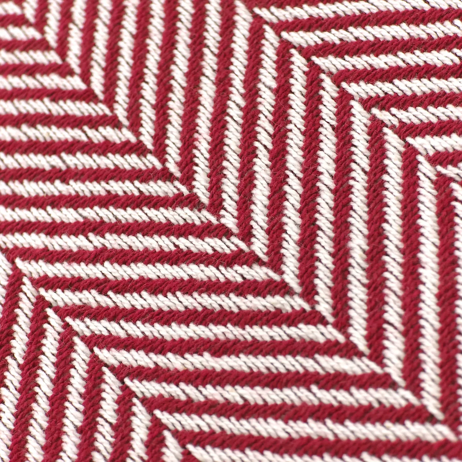 Plaids - Plaid en coton - Denisa Fishbone (rouge/blanc)