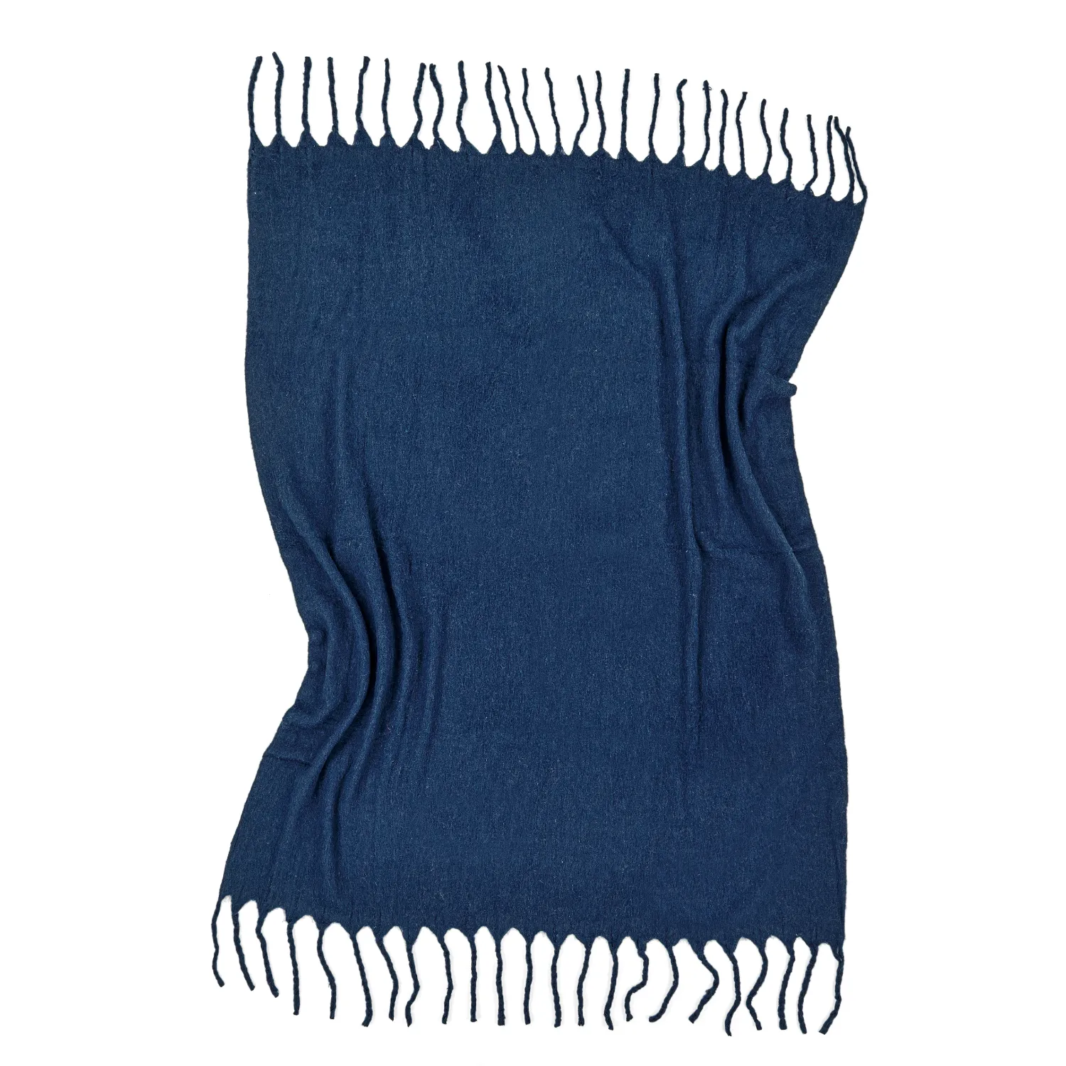 Plaids - Plaid en mélange de laine - Samantha (bleu marine)