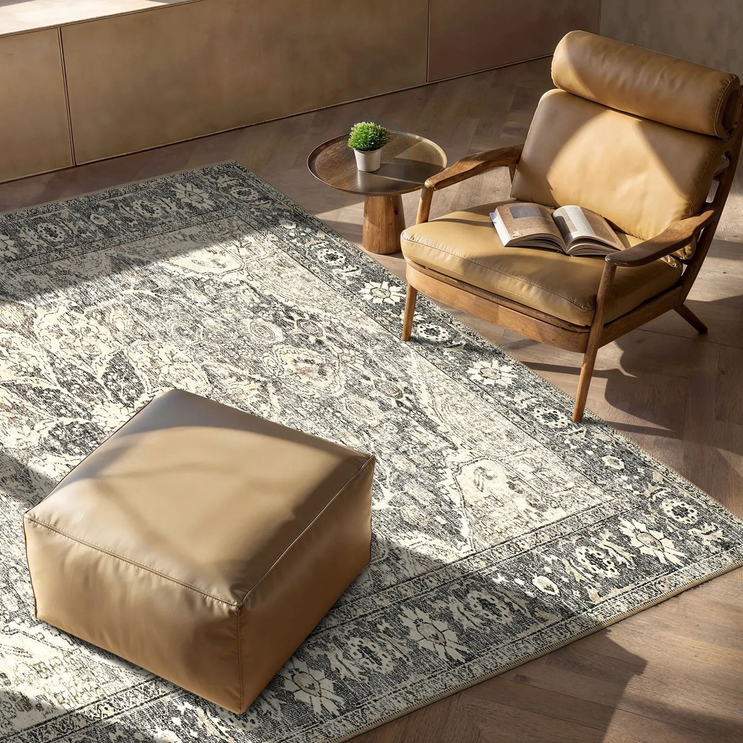 Tapis tissé à plat - Alvand (noir)