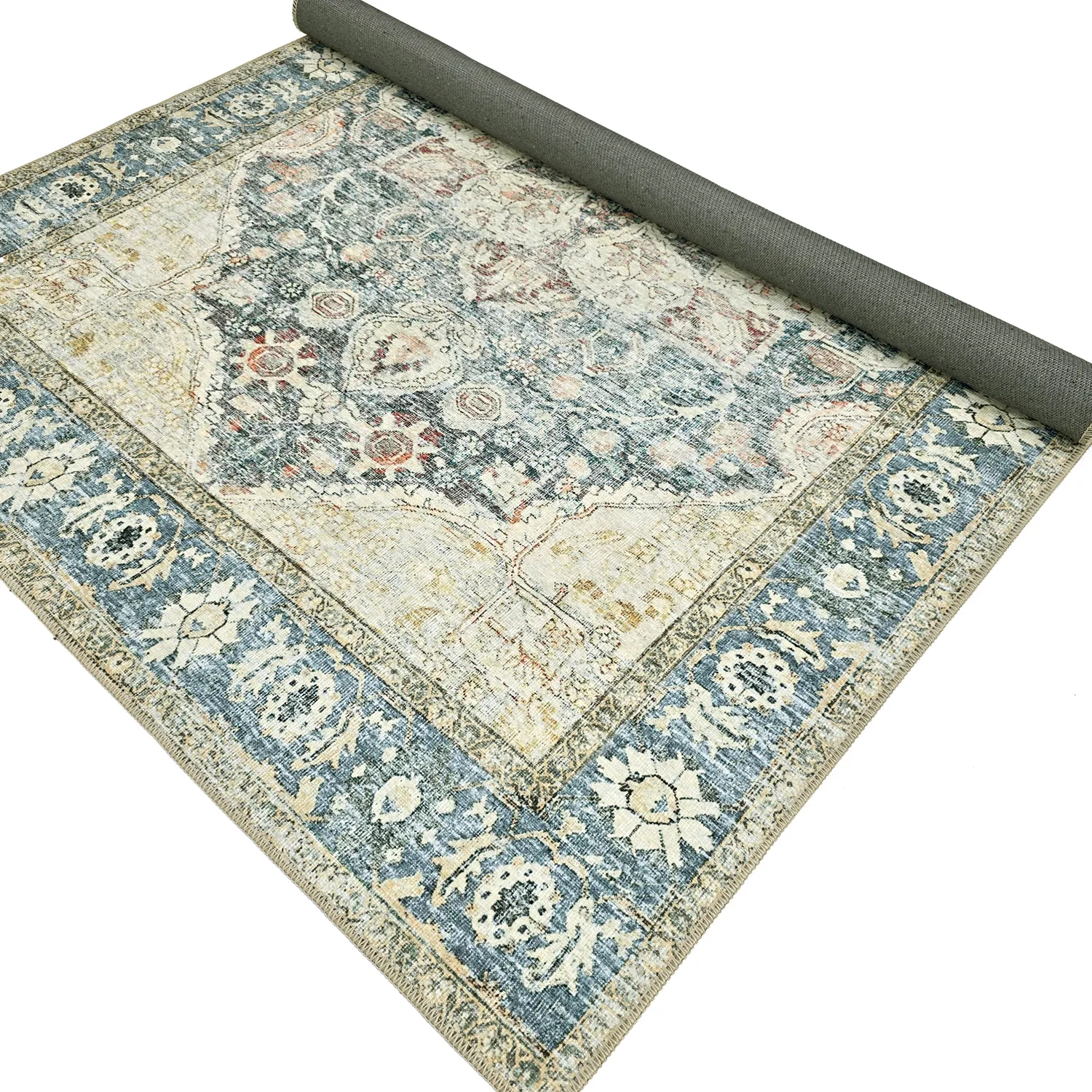 Tapis tissé à plat - Alvand (bleu)
