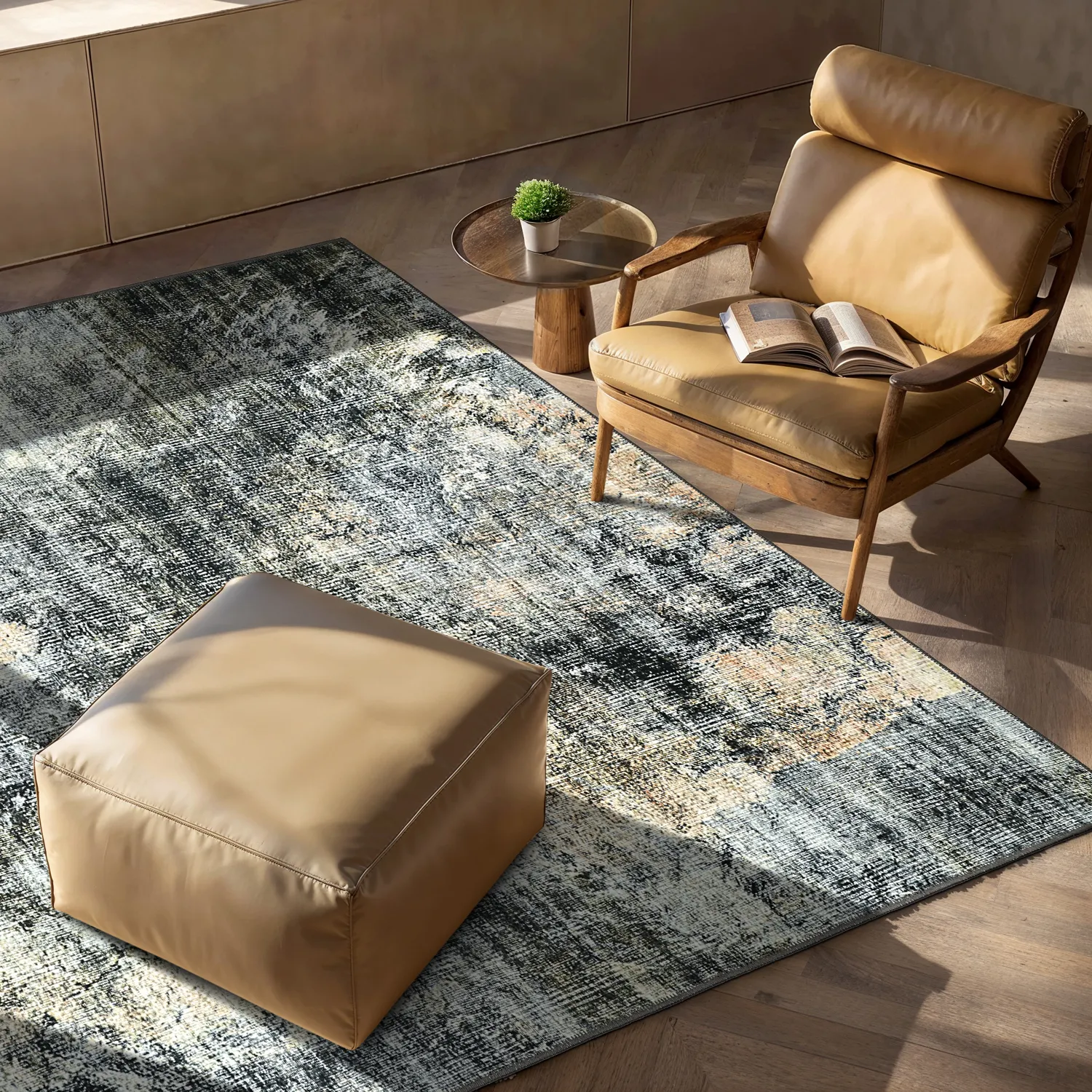 Tapis tissé à plat - Bechar (noir/multi)
