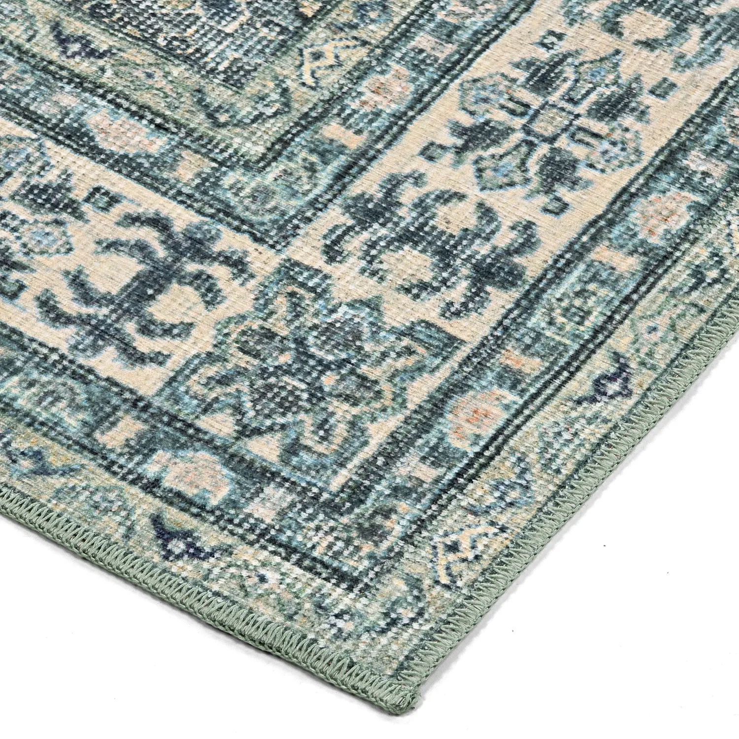 Tapis tissé à plat - Benaluna (bleu/vert)