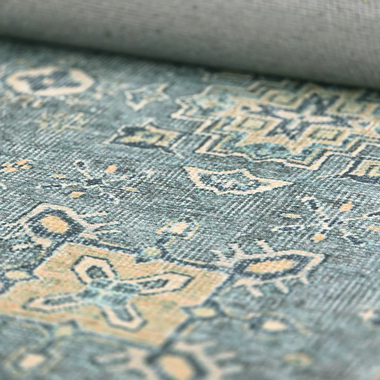 Tapis tissé à plat - Benaluna (bleu/vert)