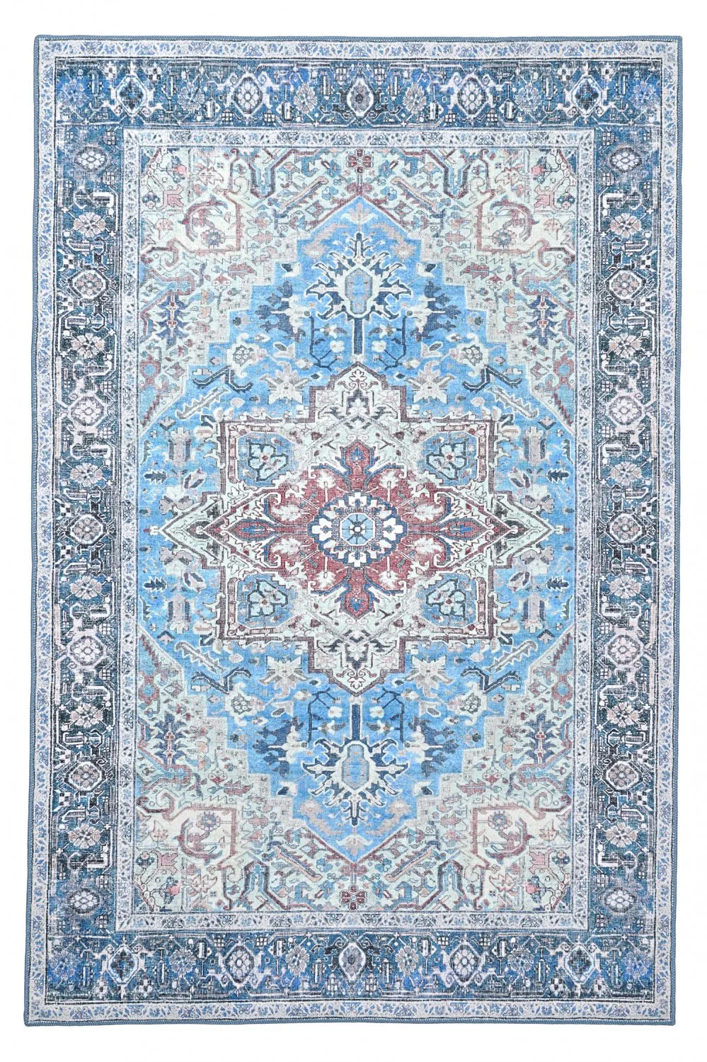 Tapis tissé à plat - Birjand (bleu)