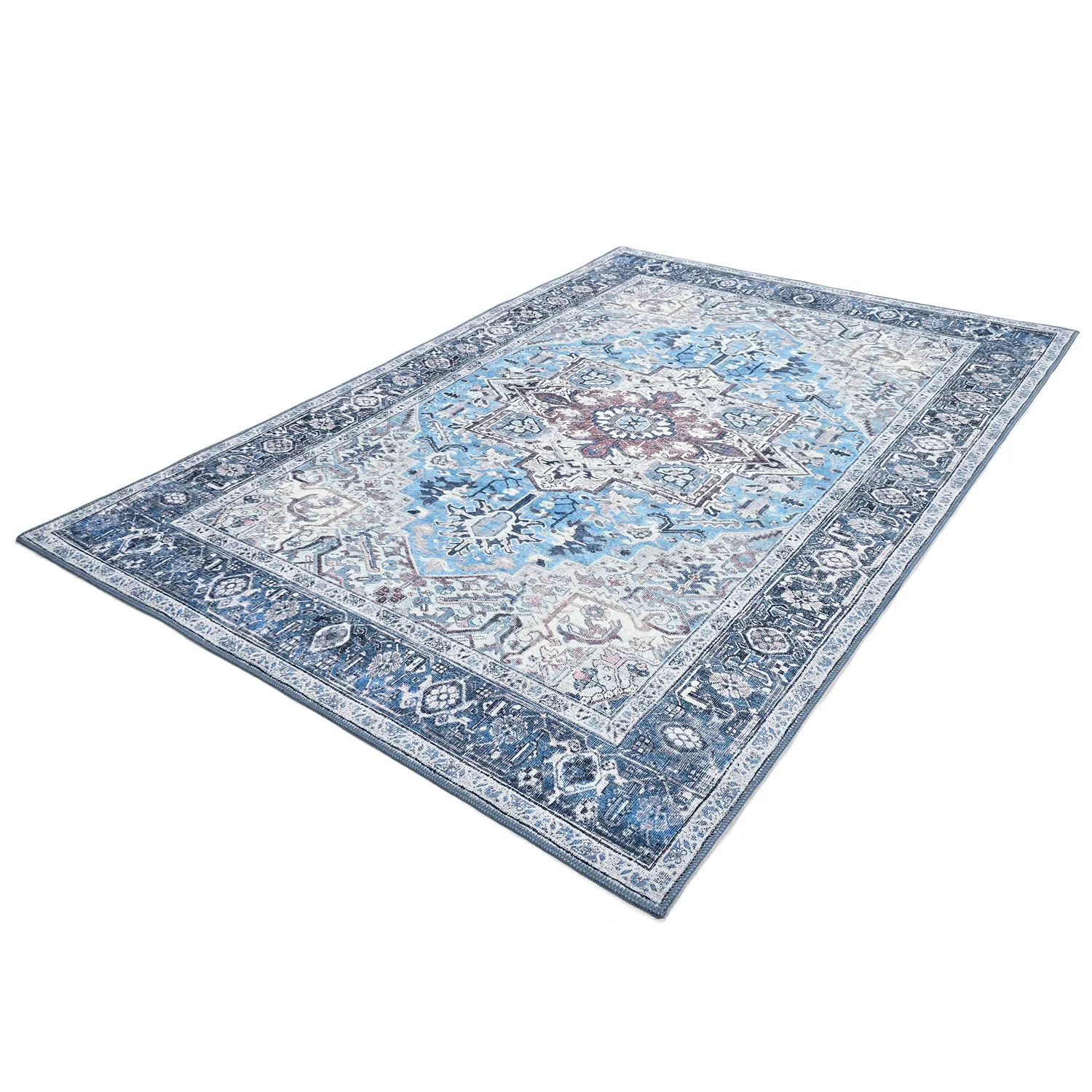 Tapis tissé à plat - Birjand (bleu)
