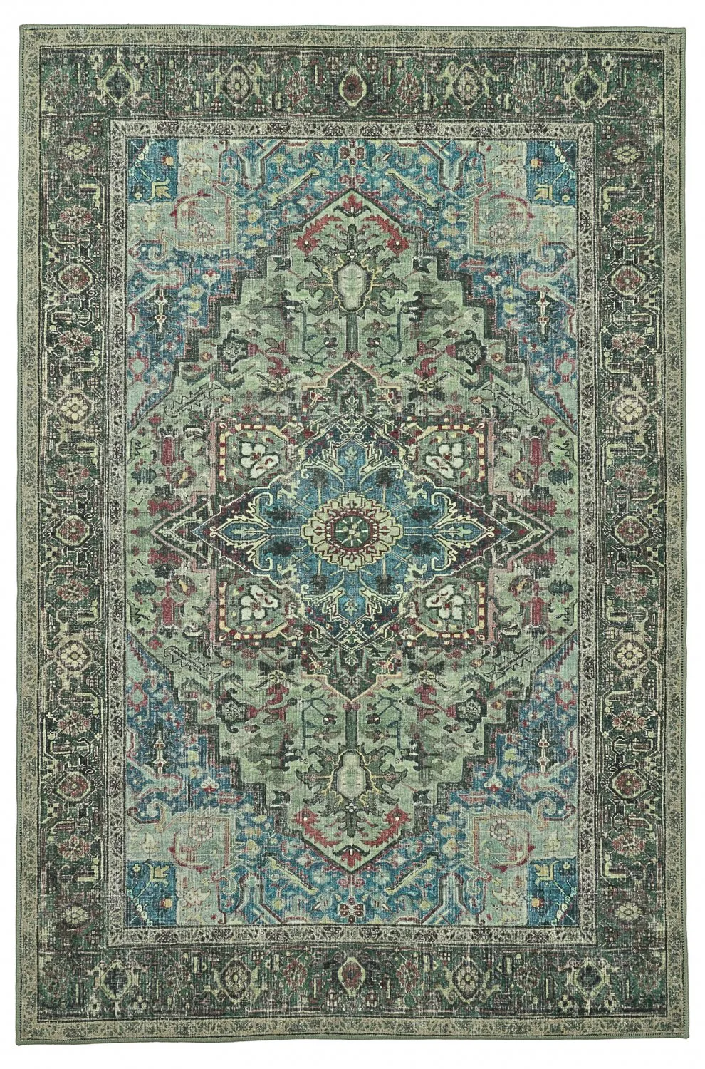 Tapis tissé à plat - Birjand (vert)