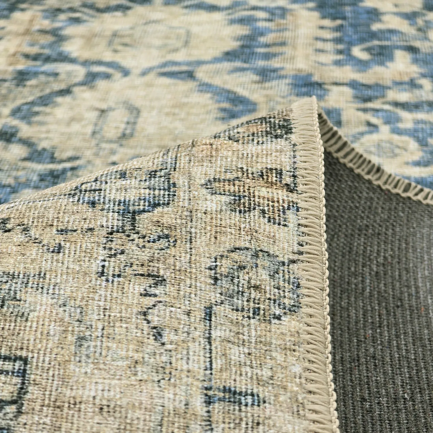 Tapis tissé à plat - Delvar (bleu)
