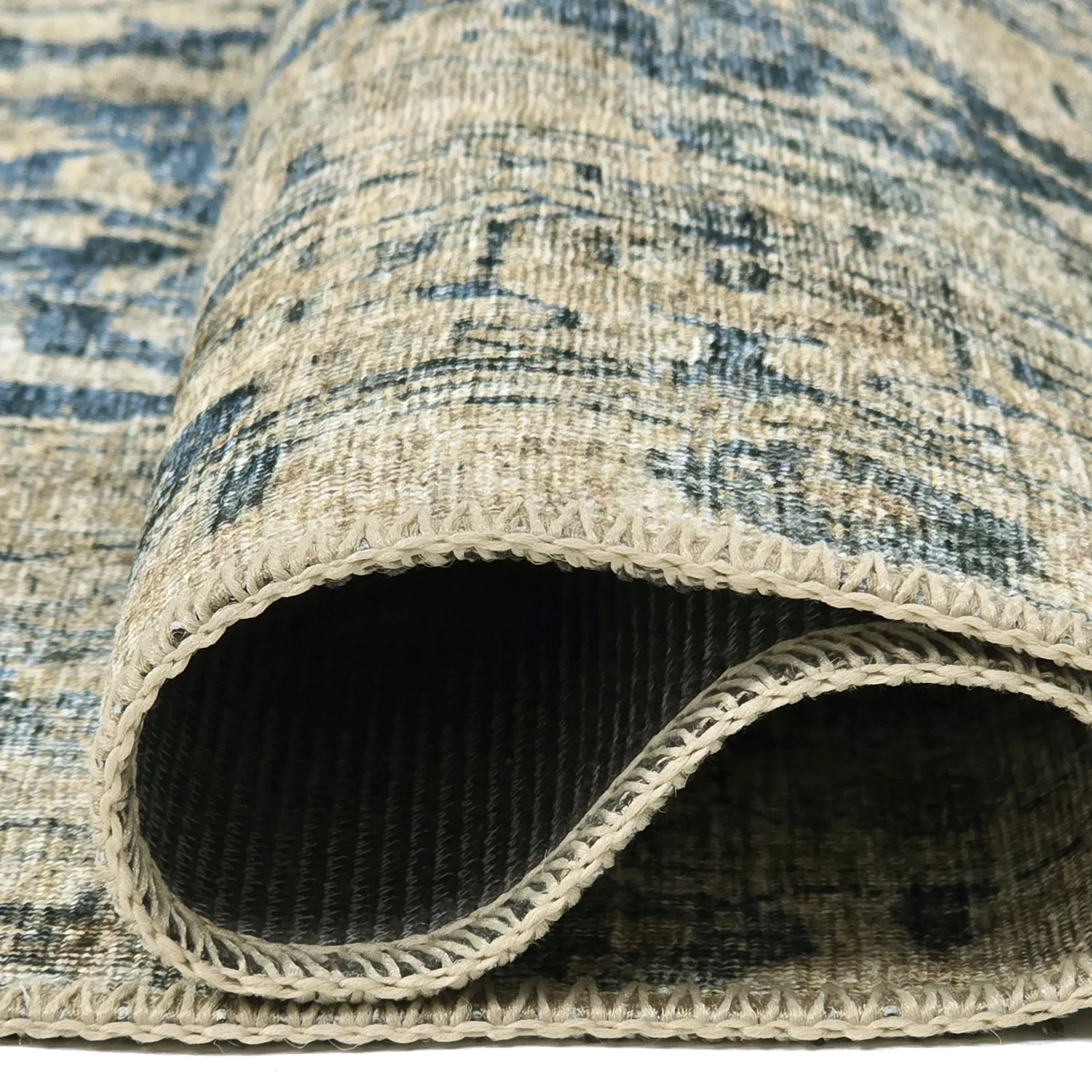 Tapis tissé à plat - Delvar (bleu)