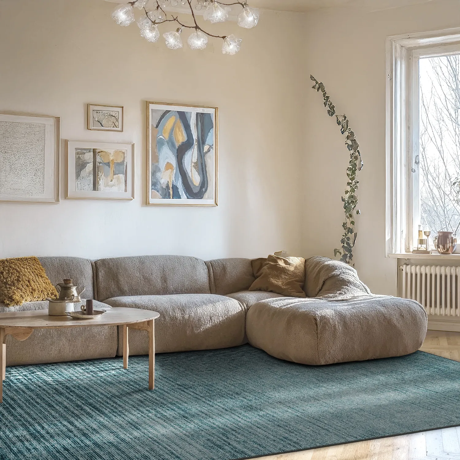 Tapis tissé à plat - Elarion (bleu)