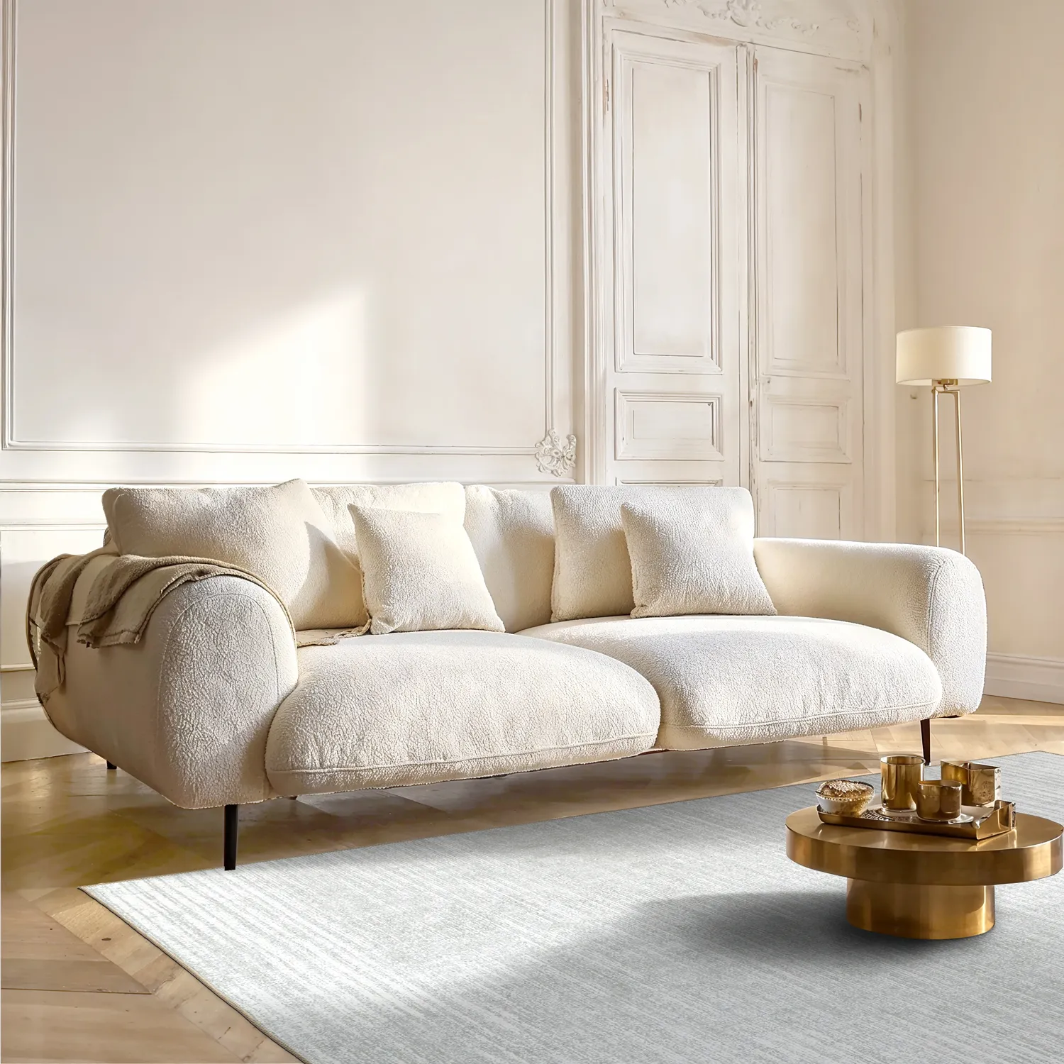 Tapis tissé à plat - Elarion (gris clair)