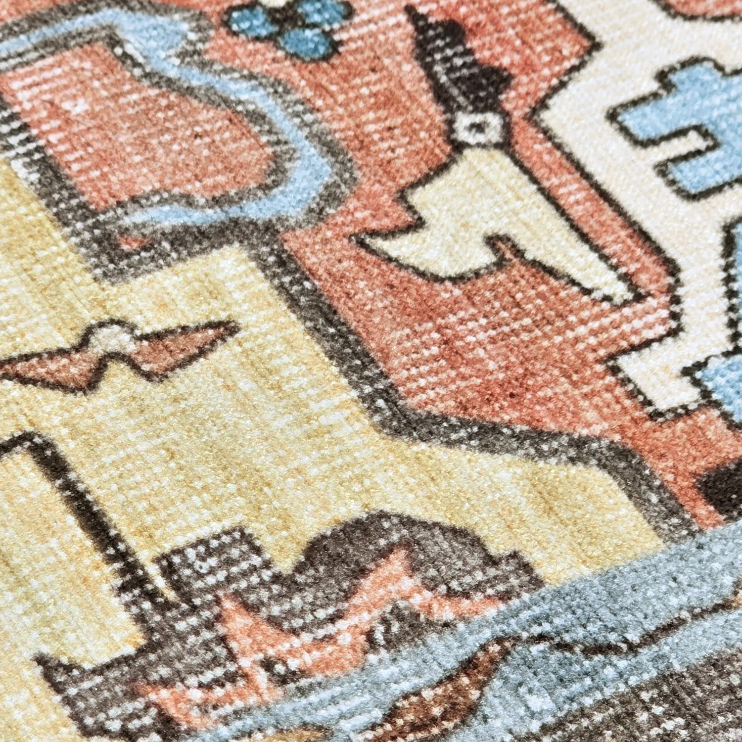 Tapis tissé à plat - Kordava (gris/rouge)
