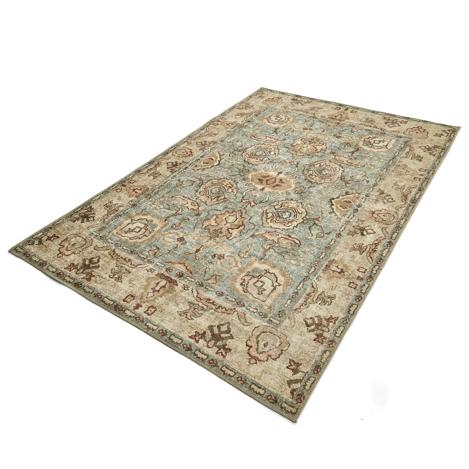 Tapis tissé à plat - Layla (bleu clair)
